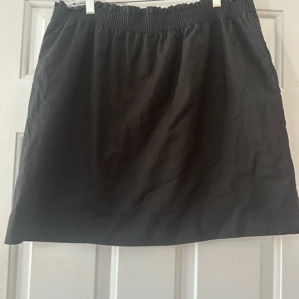 J. Crew Linen-Cotton Blend City Skirt Black. Size 16. - Picture 5 of 9